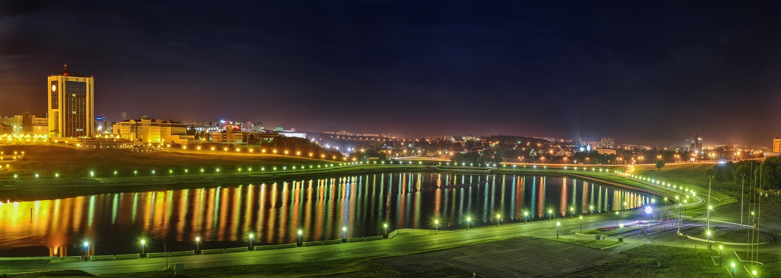 Panorama of night lights - My, Панорама, Cheboksary, Night light, Landscape