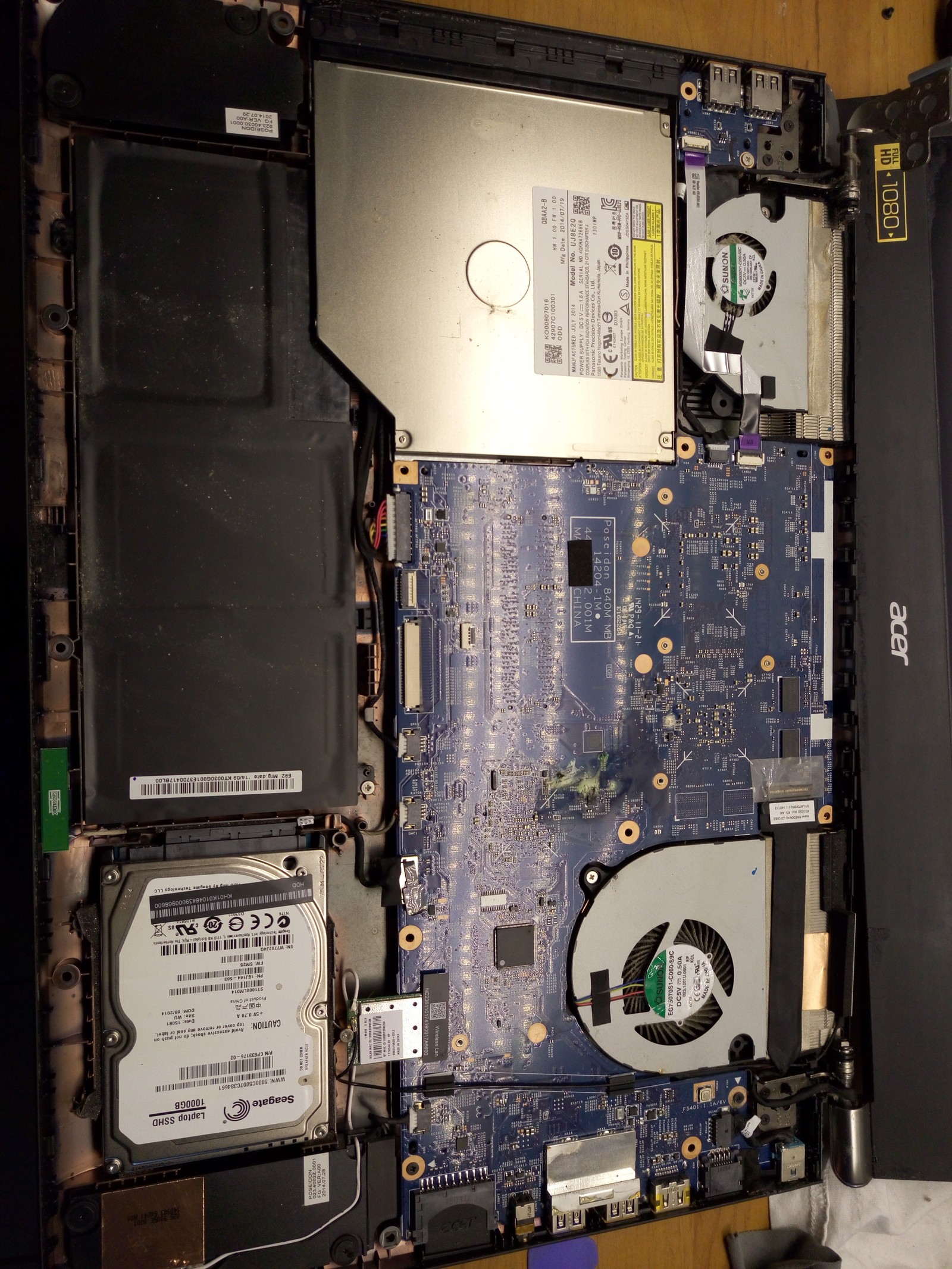 Acer VN7-791G-77GZ and beer. - My, Repair of equipment, Laptop Repair, Longpost