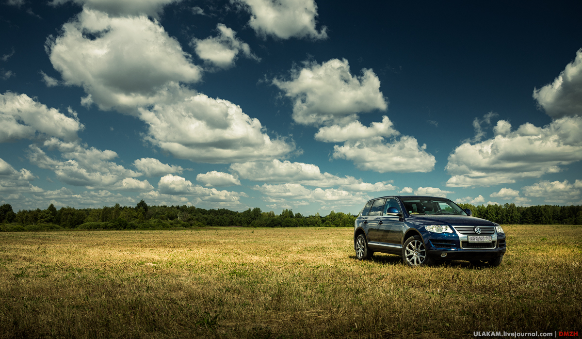 Blue on yellow. - My, Photo, The photo, Sky, Clouds, Auto, Подмосковье, Summer, Grass