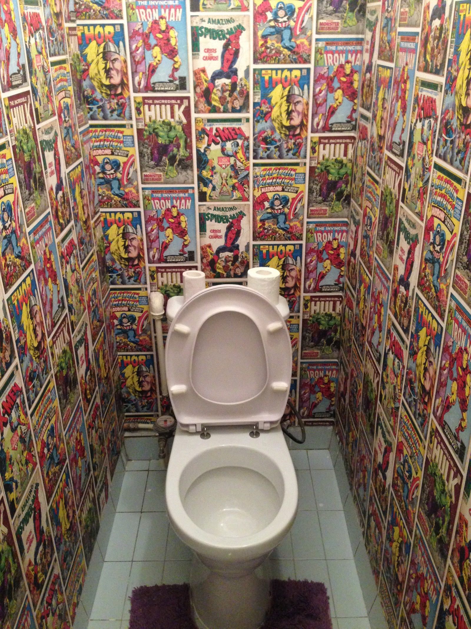 When you're a superhero at heart - My, Toilet, Superman, Batman, Batman, Comics