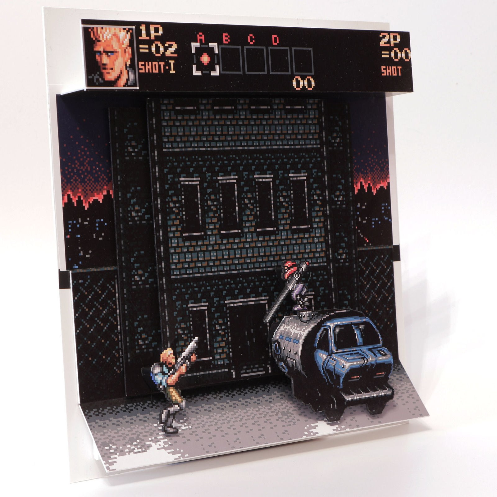 Diorama based on the game Contra: Hard Corps - My, Diorama, Games, My, Contra Hard Corps, Art, Painting, Needlework, With your own hands, Longpost