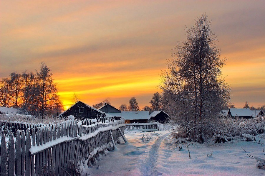 Russian beauty - beauty, Winter, Village, Snow, Longpost, Russia, Not mine