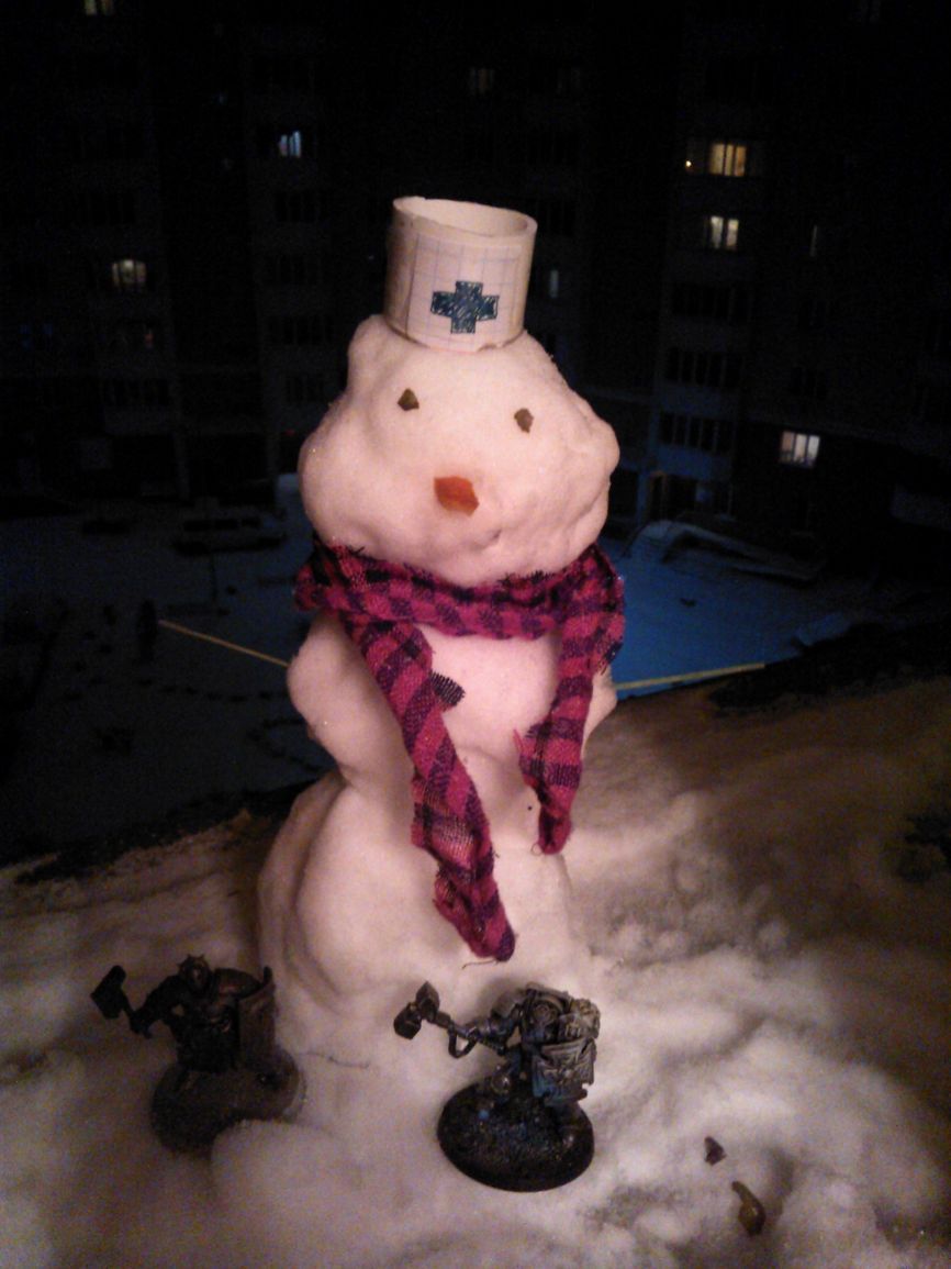 Snow Nurse and Traveling Artist - My, , snowman, , Fun, Longpost