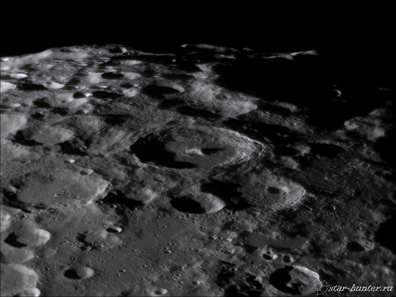 Vicinities of the lunar crater Moret, November 9, 2016, 19:11. - My, moon, Crater, Astrophoto, Astronomy, Space, Starhunter, Anapadvor, Video