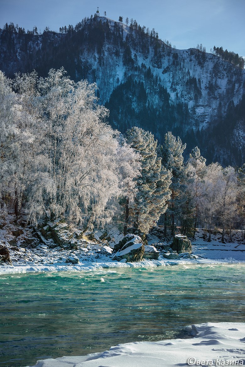 Зимняя Катунь. - Катунь, Горный Алтай, Алтай, Россия, Фото, Природа, Надо съездить, Пейзаж, Длиннопост, Республика Алтай