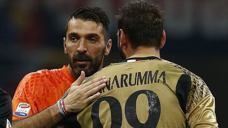 Here are the best saves from AC Milan goalkeeper Gianluigi Donnarumma this season. - My, , Gianluigi Buffon, Gianluigi Donnarumma, Buffoon, Football, Cristiano Ronaldo, Lionel Messi