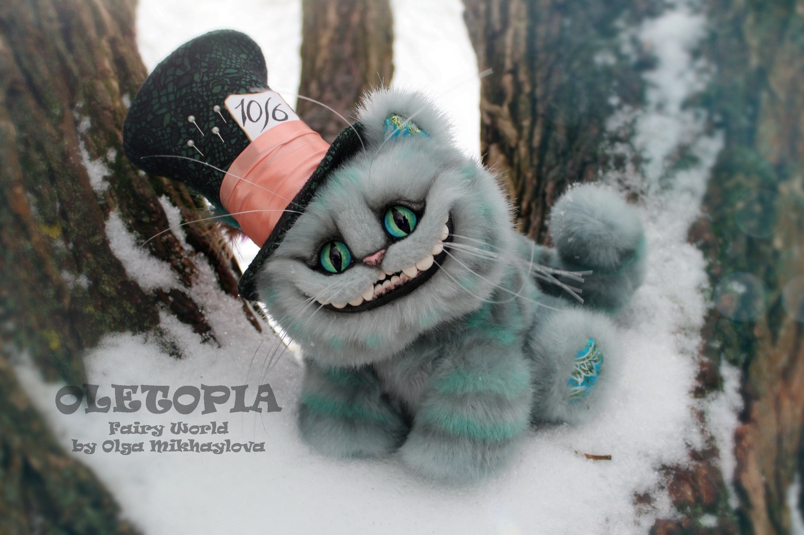 Gray-striped in the snow) - My, Cheshire Cat, Author's toy, Creation, With your own hands, My, Longpost