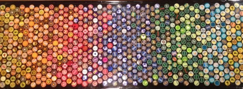 This guy turned a 5 year old bottle cap collection into an amazing table top. - Lids, Table top, Epoxy resin, Longpost