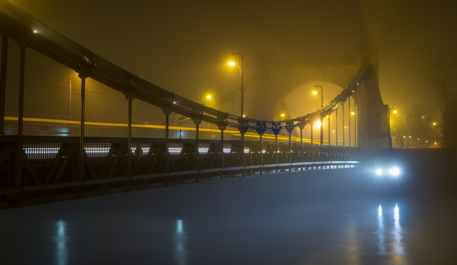 Photo of night Wroclaw (or Breslau) - My, My, Photo, Wroclaw, , Bridge, Reflection, Longpost