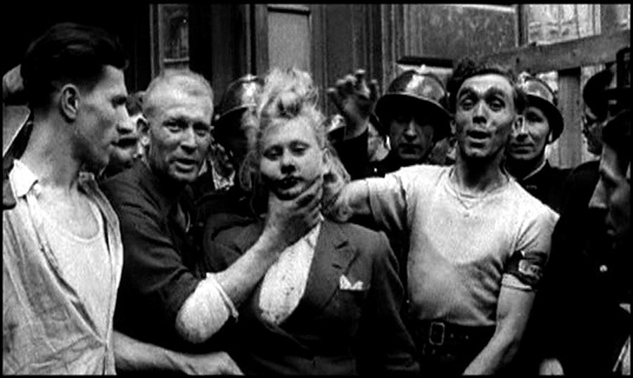 The war with women in France after the end of World War II. - , Humiliation, Longpost