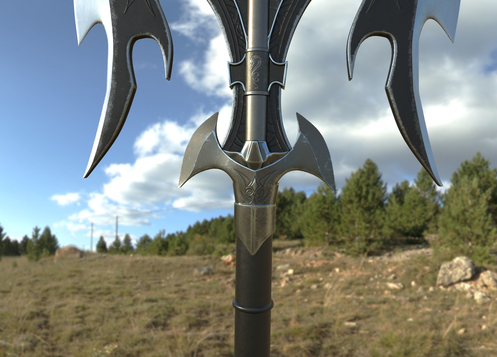 Ax 3D model (3ds max, Substance Painter) - My, 3DS max, Axe, Fantasy, Friday, Art, Longpost