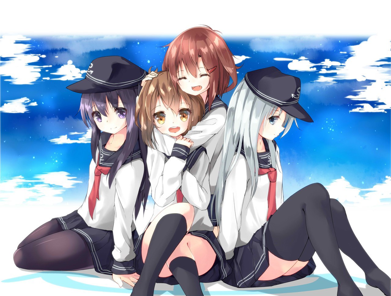 Akatsuki-class - Anime, Kantai collection, Akatsuki, Hibiki, Ikazuchi, Inazuma, Anime art