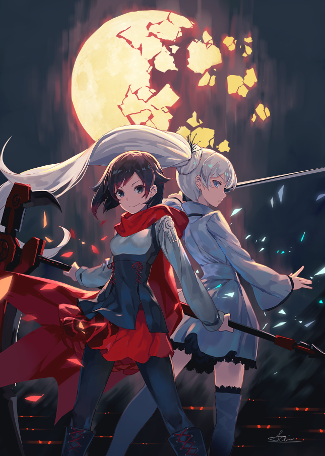 RWBY - Anime art, Anime, RWBY, Weiss schnee, Ruby rose, Izumi SAI