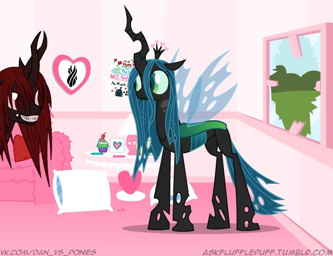 It came out awkward - My little pony, Queen chrysalis, Fluffle puff, Original character, Shipping, MLP Lesbian, Longpost