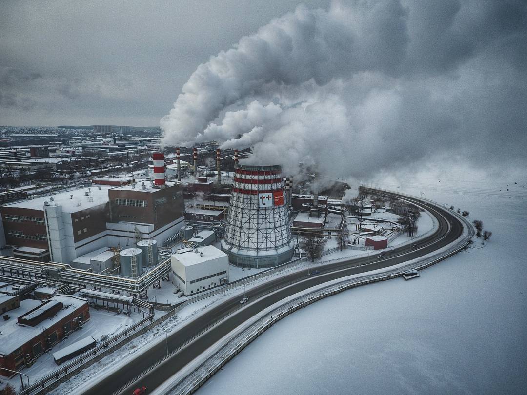 Izhevsk city cloud generator. - Photo, Izhevsk, Clouds, CHP