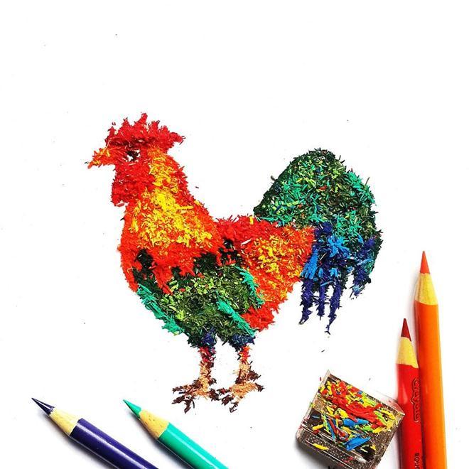 Pictures made from pencil shavings - Art, , Images, Longpost