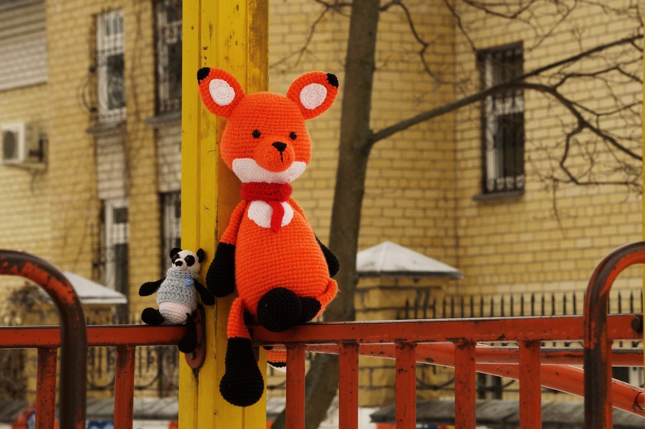 Good friends - My, Fox, Panda, Toys, With your own hands, Needlework, Winter, Snow, Childhood