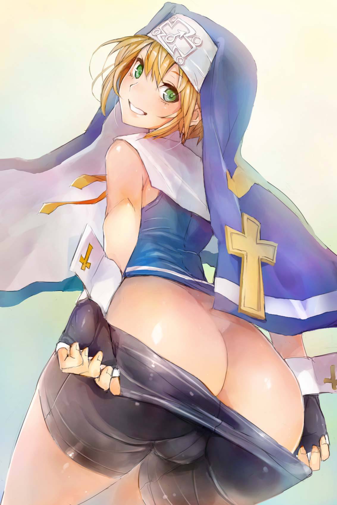 Bridget - NSFW, , Bridget, Ladder, Its a trap!, Anime art, Anime, Guilty gear, Booty, Taishi