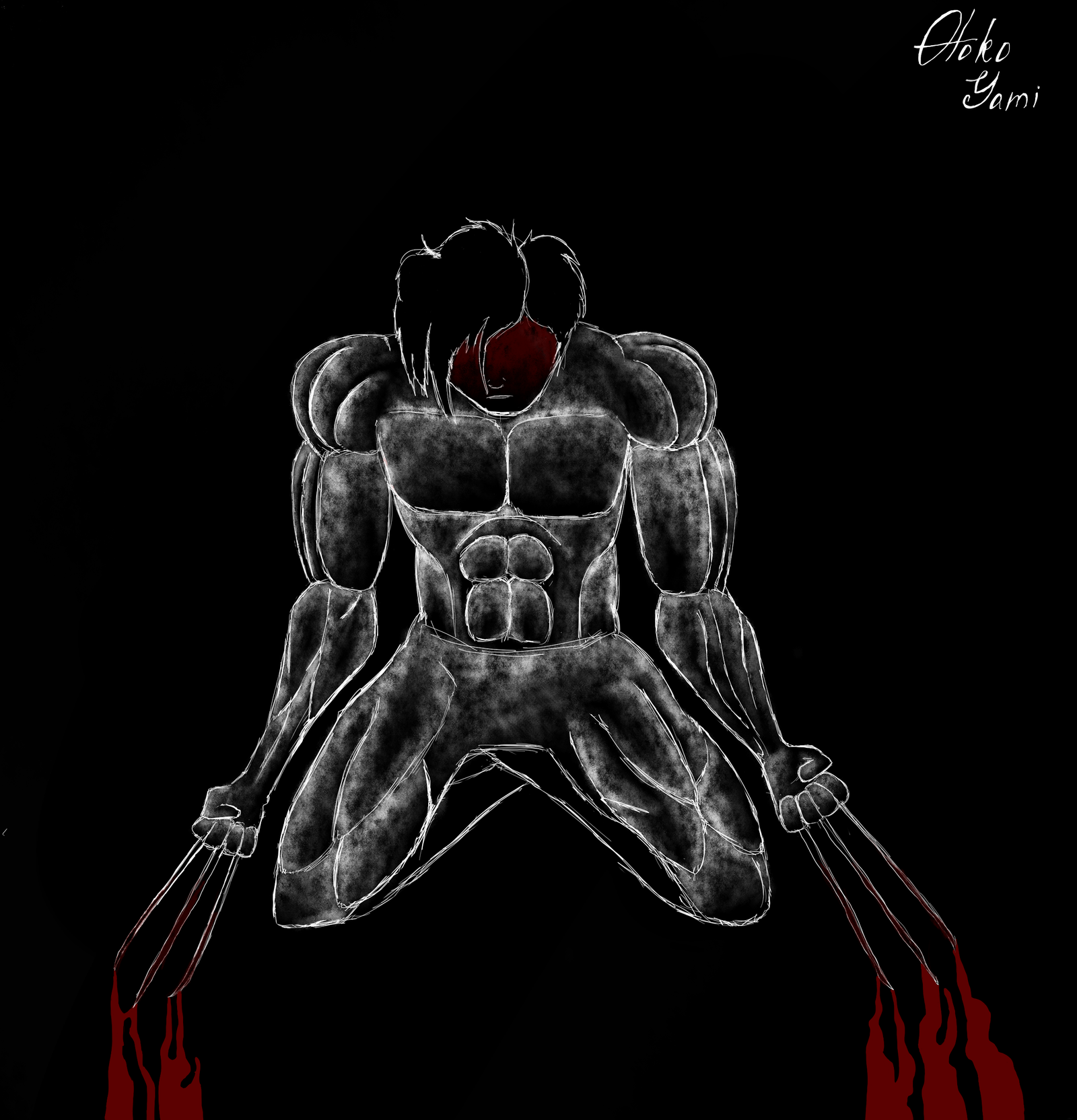 Wolverine painted (do not hit) - My, Wolverine X-Men, Drawing, Drawing on a tablet, Creation, Wolverine (X-Men)