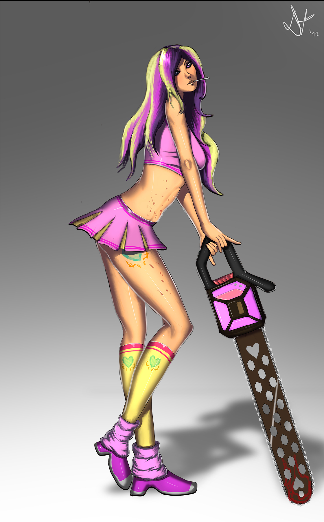 Cadence Chainsaw - My little pony, Princess cadance, Humanization, Lollipop Chainsaw, Crossover, MLP Edge, Deilan12