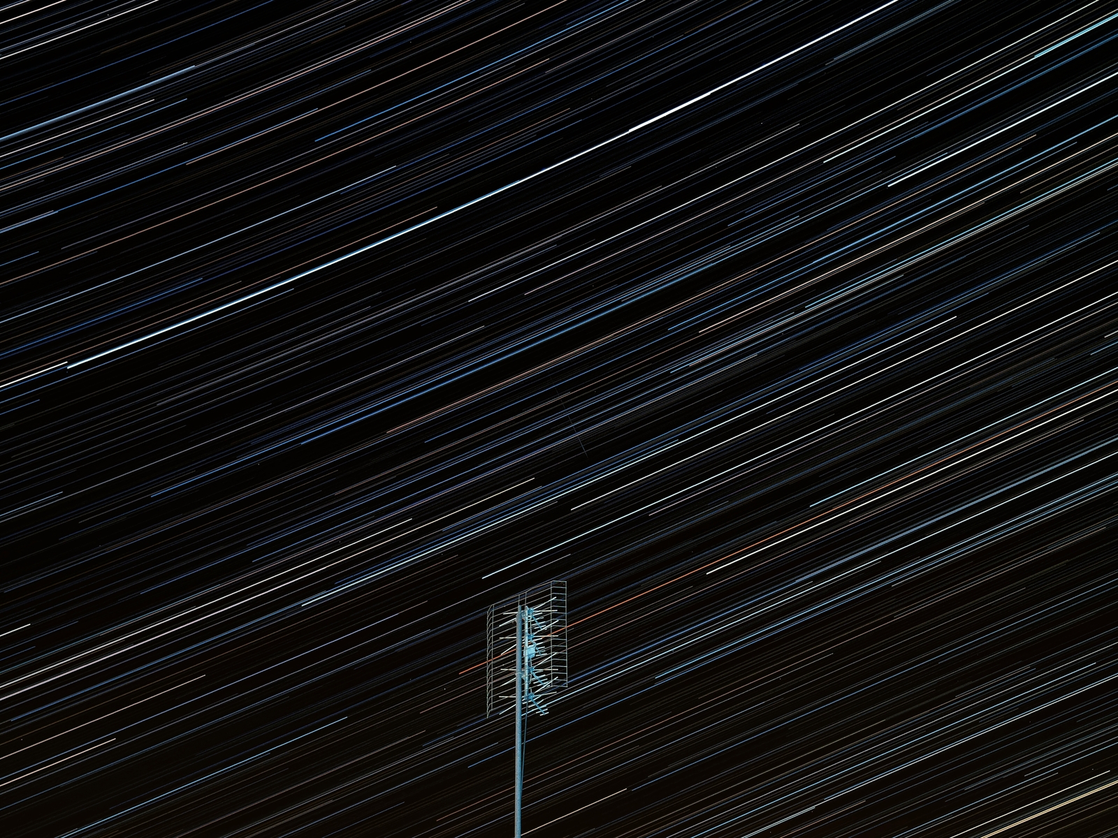 Loneliness - My, My, Photo, Night, Stars, Minimalism, Antenna, Long exposure