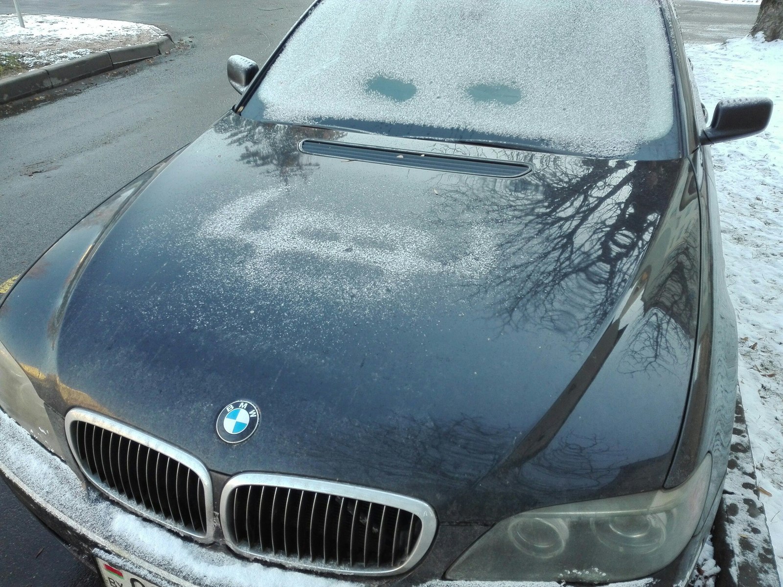 Engine cools down like a monster - , Bmw, Snow, , Hood