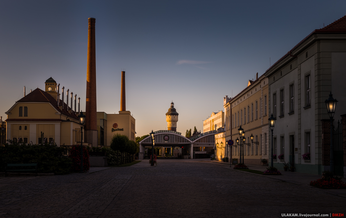 Пивзавод. - Моё, Фото, Фотография, Чехия, Пльзень, Пиво, Завод, Закат, Архитектура