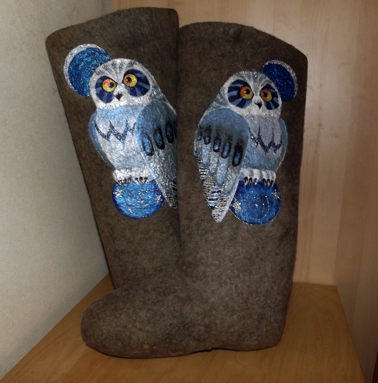 For the glory of the owl! - My, Needlework, , Felt boots, I share, Decor, , Owl, Longpost