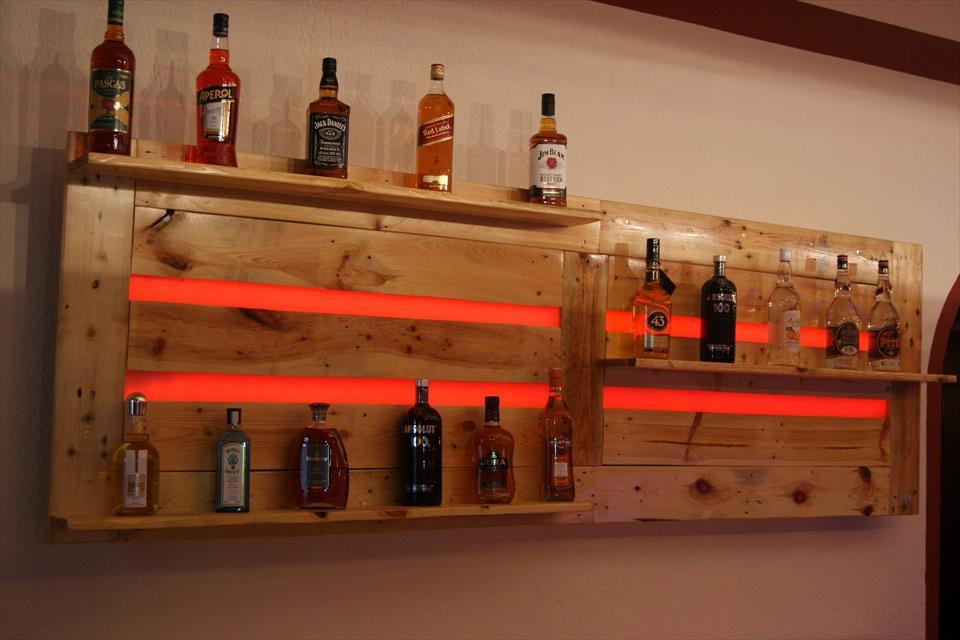 Pallet bar decor - Bar, Pallet, Craft, Longpost, Backlight, Pallets