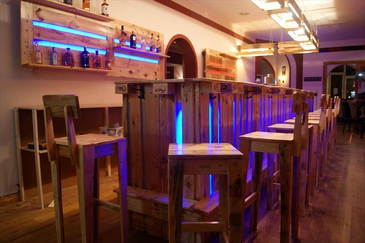 Pallet bar decor - Bar, Pallet, Craft, Longpost, Backlight, Pallets