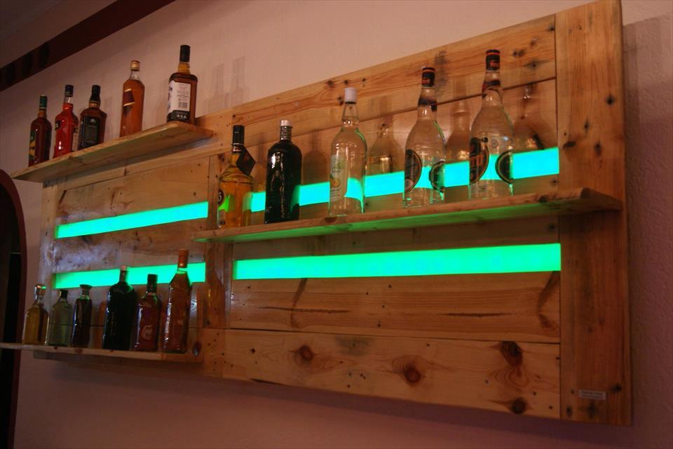 Pallet bar decor - Bar, Pallet, Craft, Longpost, Backlight, Pallets