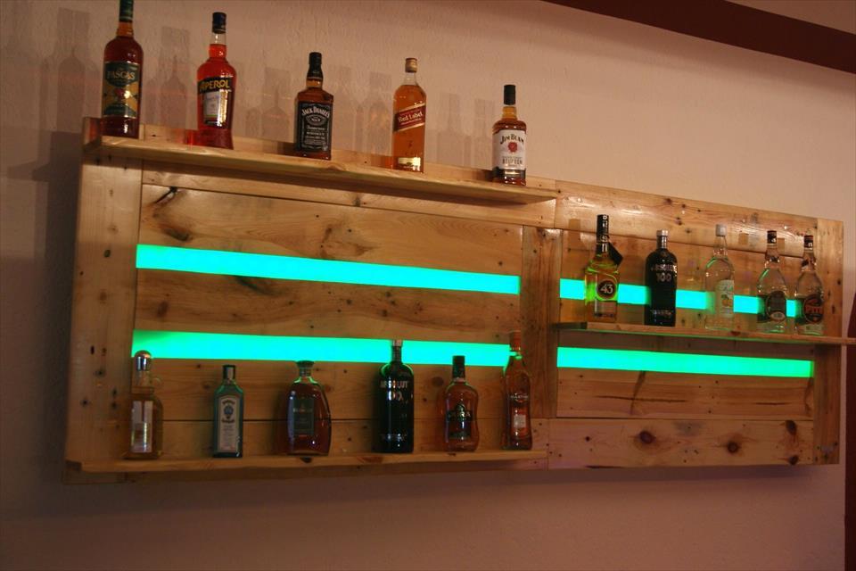 Pallet bar decor - Bar, Pallet, Craft, Longpost, Backlight, Pallets