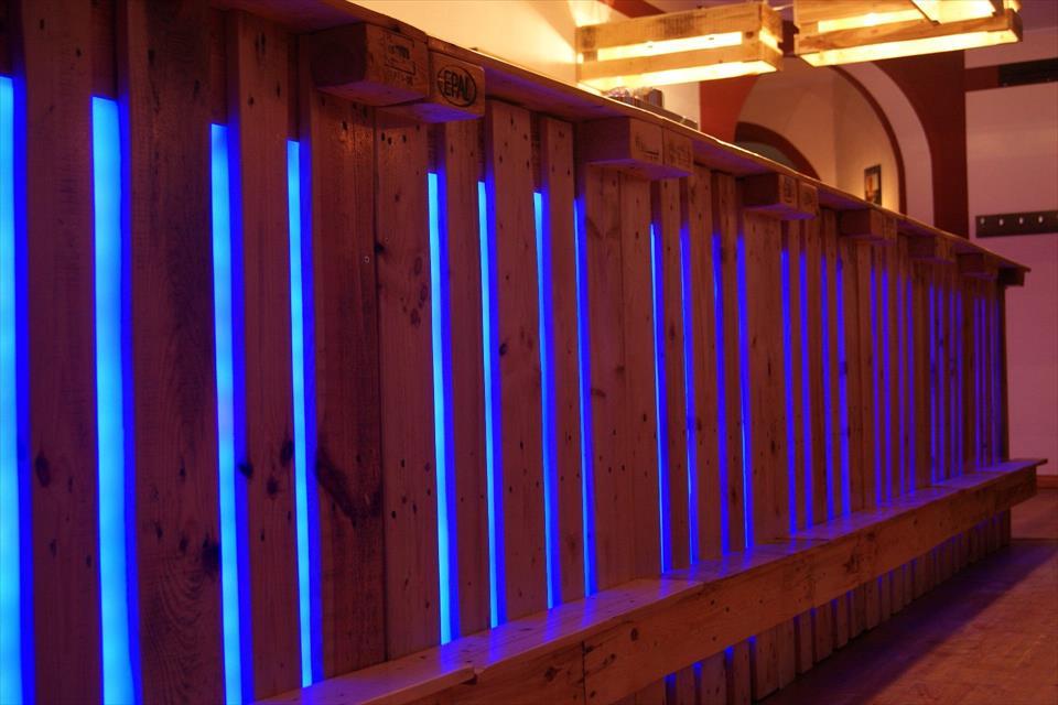 Pallet bar decor - Bar, Pallet, Craft, Longpost, Backlight, Pallets