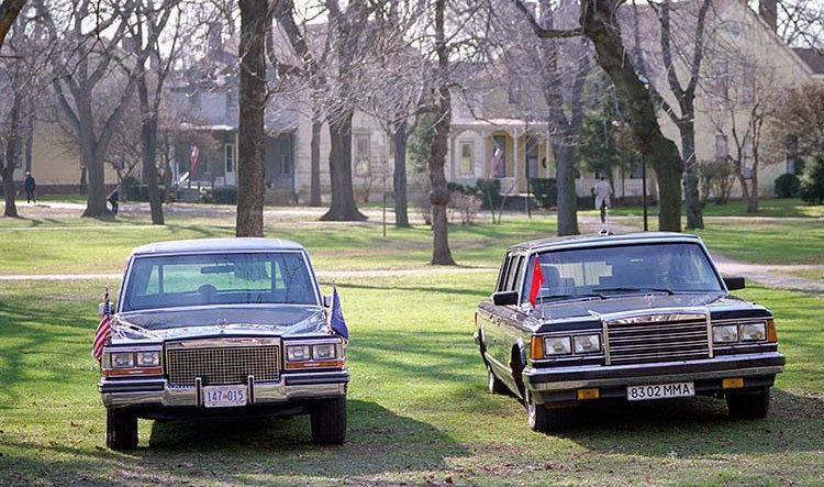 Cars of the President of the United States and the Secretary General of the USSR in New York, 1988 - Auto, the USSR, USA, Zil