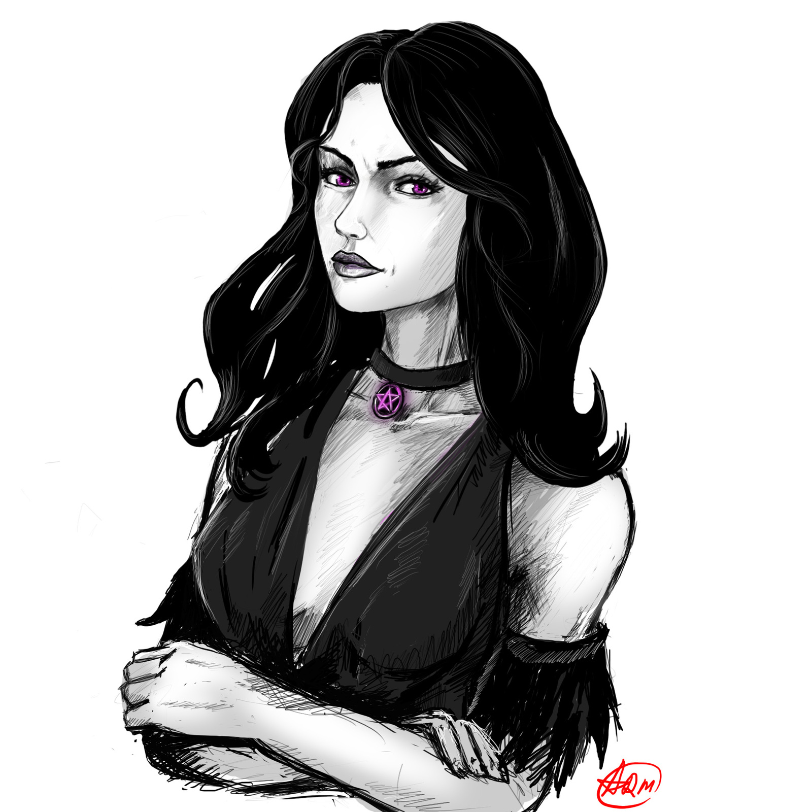 Yennefer - My, Artobstrel, Yennefer, Drawing