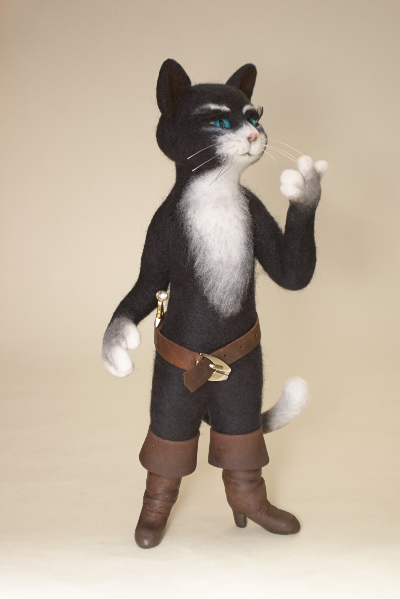 Kitty Softpaw - My, cat, , Dry felting, Handmade, Interior doll, Longpost