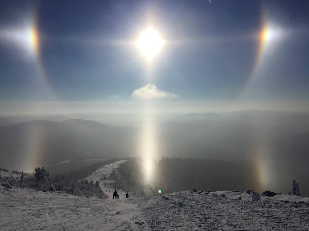 Solar halo over Sheregesh (Kemerovo region, 11/19/2016) - The sun, Halo, Sheregesh, beauty, Photo, Longpost