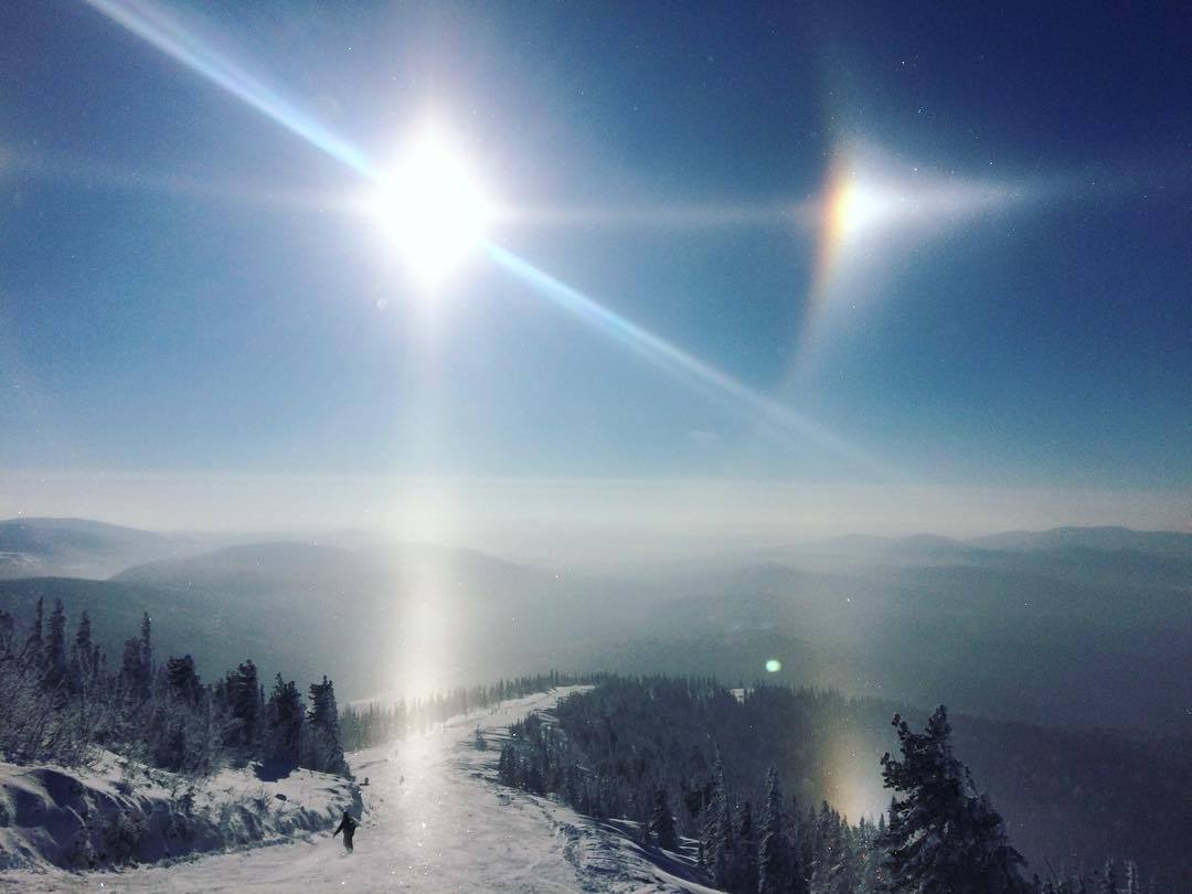 Solar halo over Sheregesh (Kemerovo region, 11/19/2016) - The sun, Halo, Sheregesh, beauty, Photo, Longpost