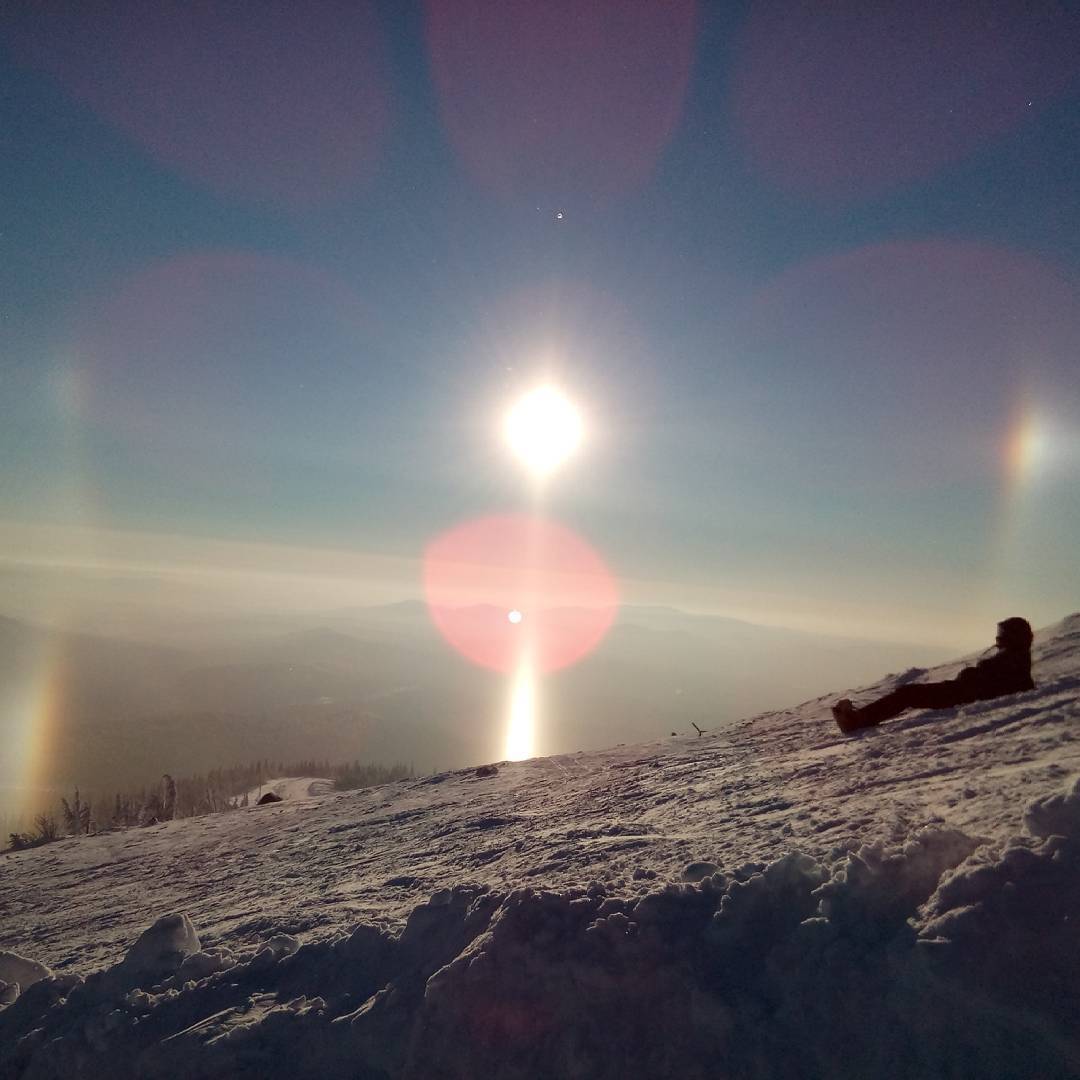 Solar halo over Sheregesh (Kemerovo region, 11/19/2016) - The sun, Halo, Sheregesh, beauty, Photo, Longpost