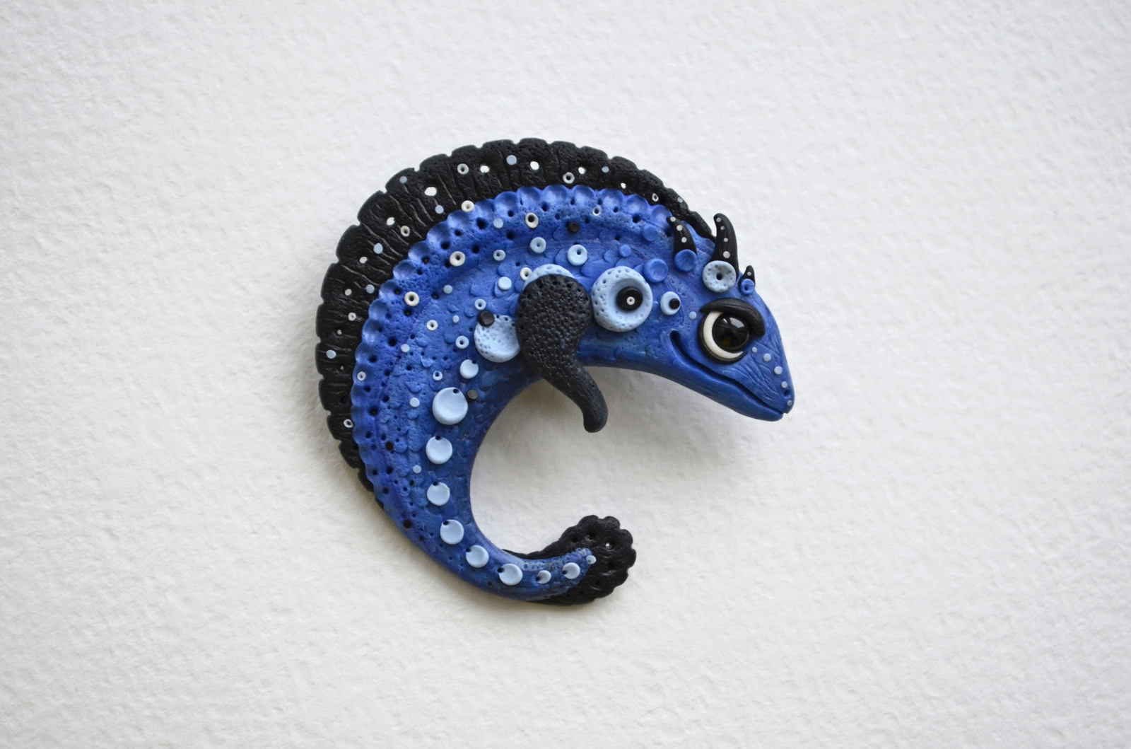 fish dragon - My, Brooch, My, Creation, With your own hands, Needlework, A fish, The Dragon, Creatures