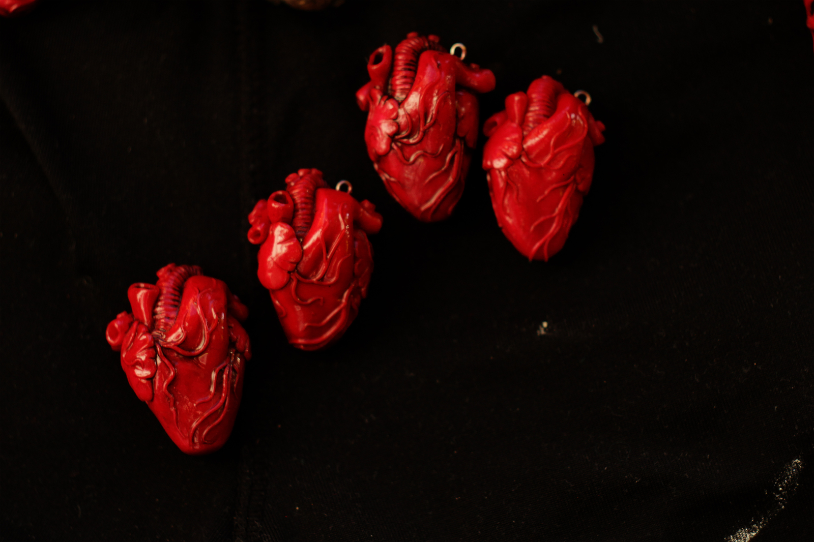 Pendants in the form of hearts - My, Heart, Pendant, Polymer clay, Handmade, Longpost