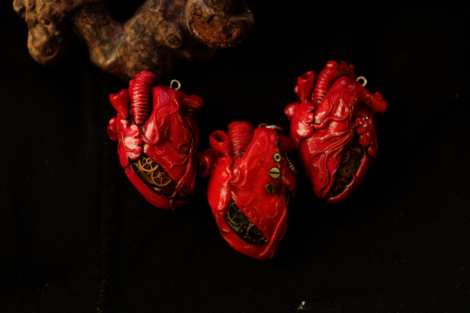 Pendants in the form of hearts - My, Heart, Pendant, Polymer clay, Handmade, Longpost