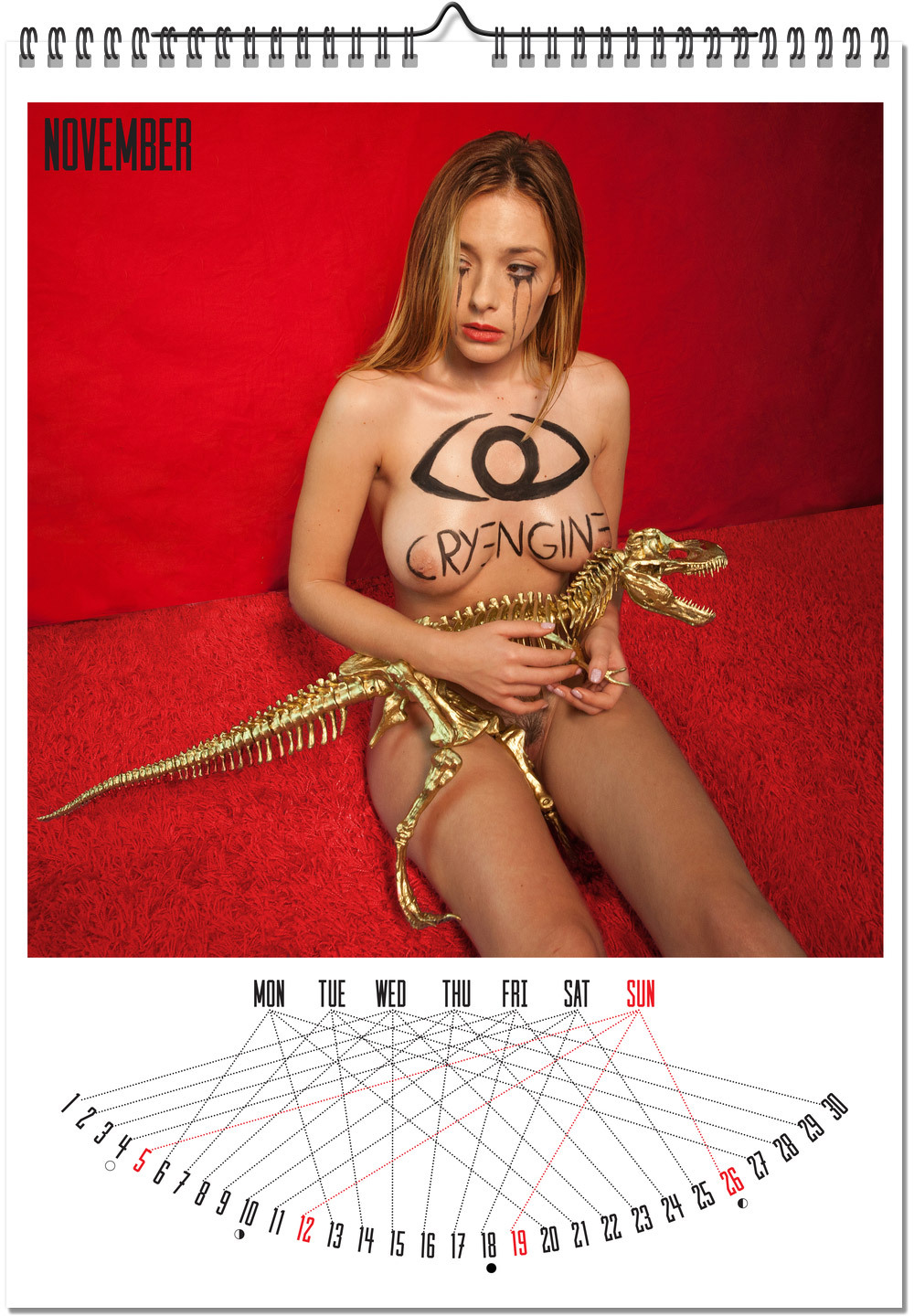 Art Nude Game Developer Calendar - NSFW, My, Longpost, , Bodypainting, Gamedev, Strawberry, Girls, Cosplay