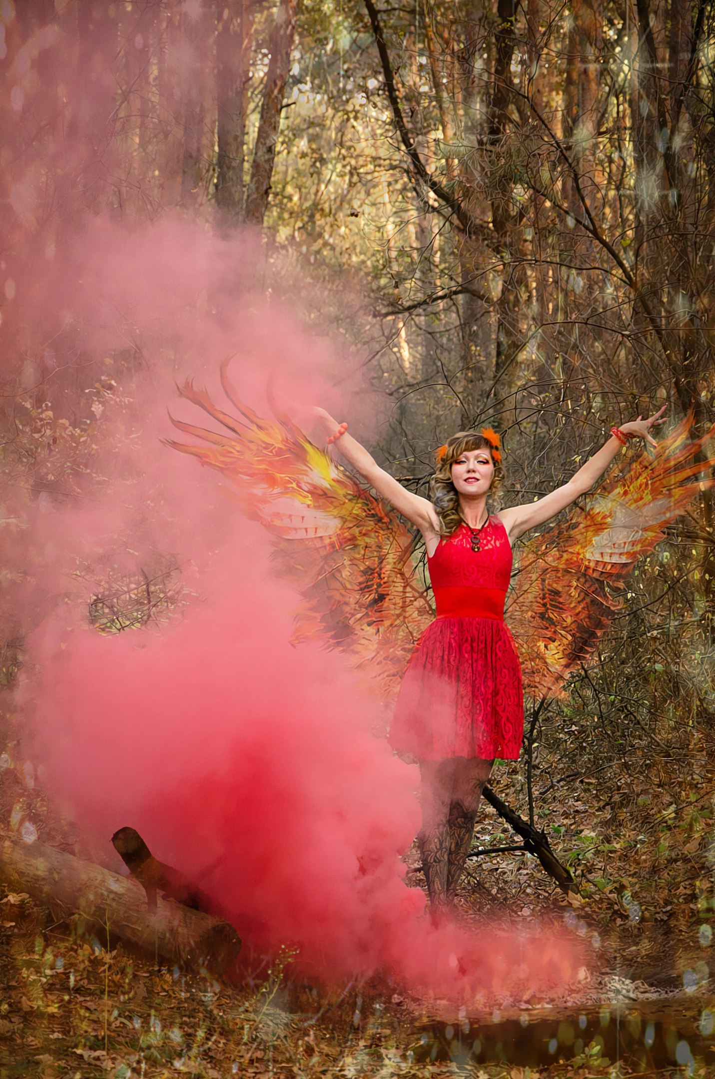 Legend of the Phoenix - My, Phoenix, Legend, PHOTOSESSION, Story, , Forest, Smoke, Longpost