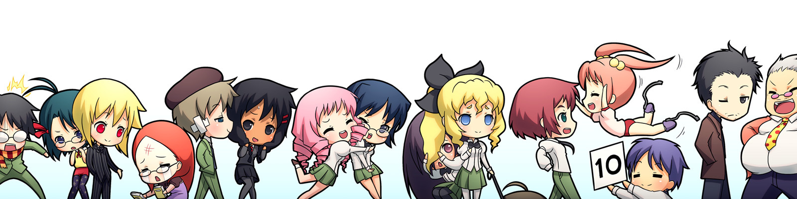 Chibis of Yamaku High School - Katawa shoujo, All characters, Chibi, Anime art, Anime, Not anime, Visual novel