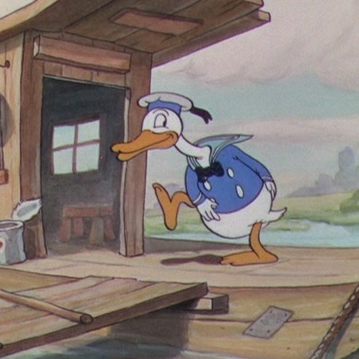 Little wise chicken. 1934 - Walt disney company, Donald Duck, Cartoons, Debut, Video