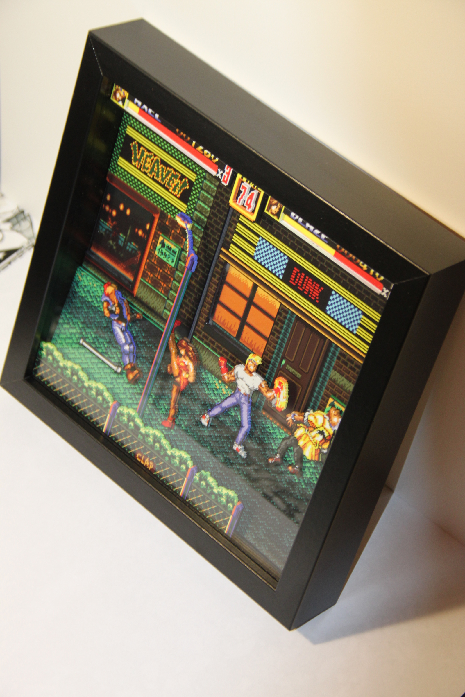 Diorama based on the game Streets of Rage 2 - My, Friday, Creation, Diorama, Pixel Art, Art, Handmade, With your own hands, 8 bit, Longpost