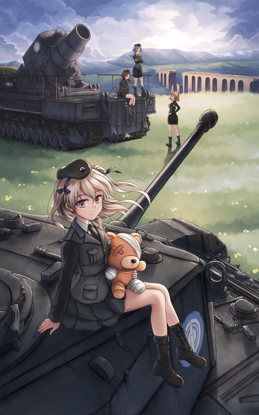 Girls und Pazer. - Аниме, Anime Art, Girls und Panzer, Azumi, Boko, Megumi, Rumi, Shimada Arisu