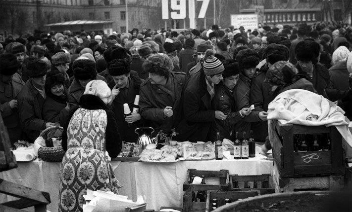 After the holiday - the USSR, Photo, Black and white, Alcohol