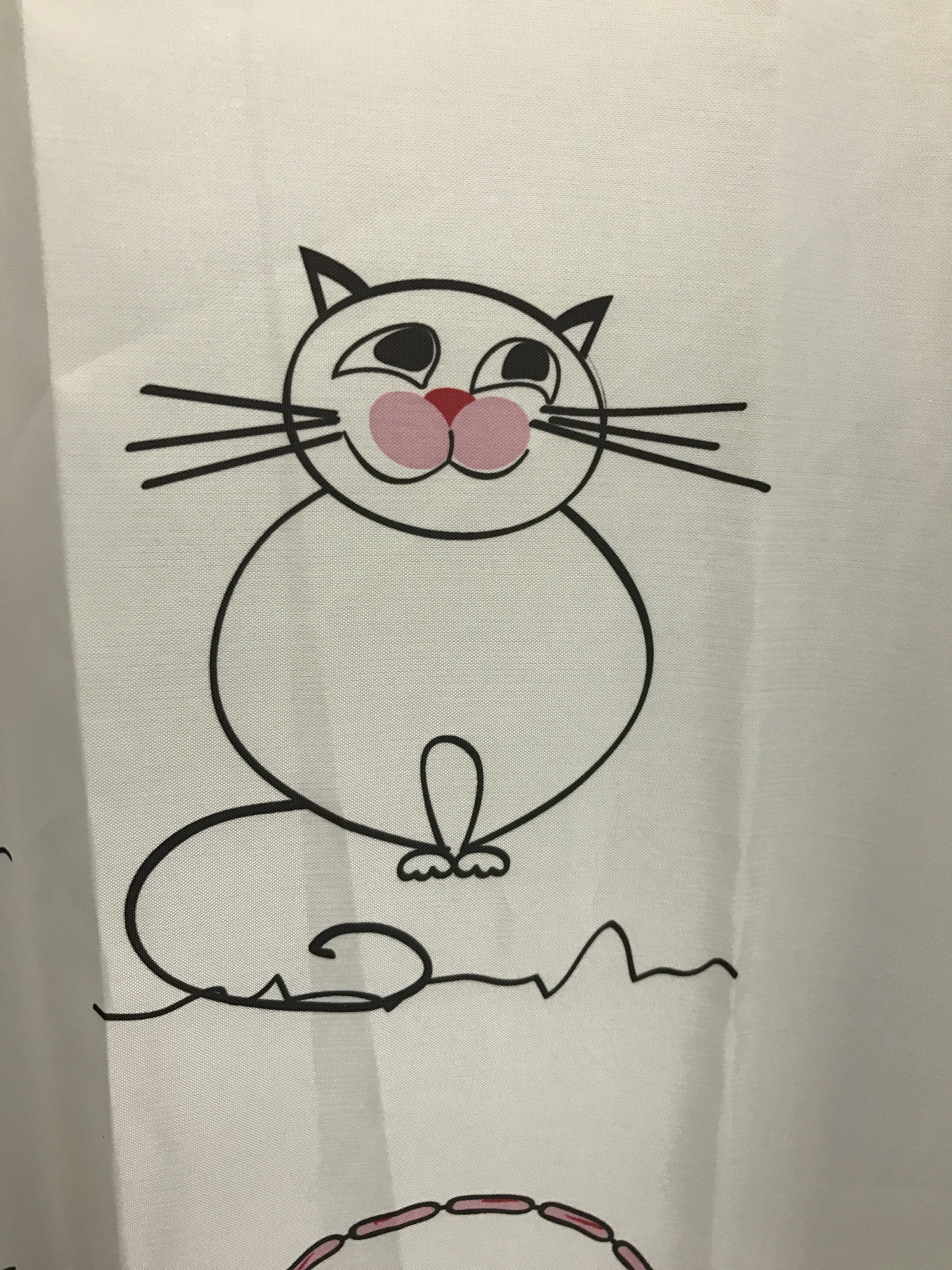 Bought a new shower curtain... - My, Bathroom, Curtains, Penis, cat, What's happening?